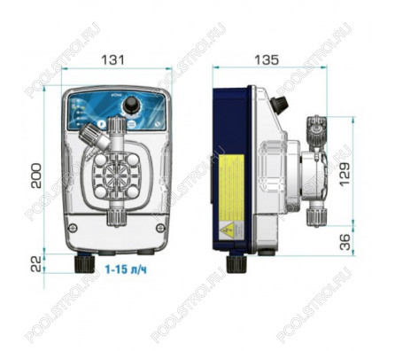 Насос дозир. мембранный eONE PLUS 10-12 100/250V PVDF TFE/P