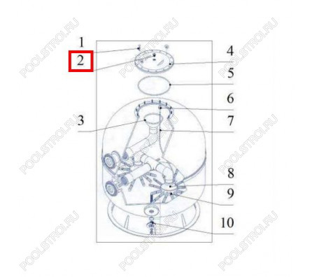 Заглушка крышки фильтра AK Kripsol 1050-2000 RCFI1112.00R